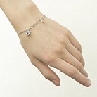 Срібний браслет "Клевер" (емаль, фіаніти) 141284 от ювелирного магазина Оникс - 3