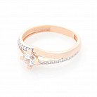 Золотое помолвочное кольцо (фианиты) к03326 от ювелирного магазина Оникс - 3