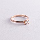Золотое помолвочное кольцо (куб. циркон Swarovski) к06232 от ювелирного магазина Оникс - 2