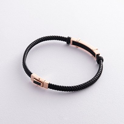 Каучуковий браслет з червоного золота (фіаніти, емаль) б03990 №3