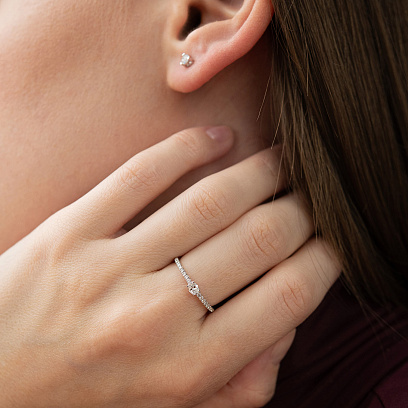 Помолвочное золотое кольцо с бриллиантами кб0598ri №4