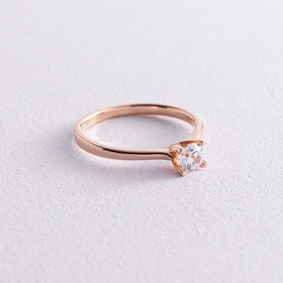 Золотое помолвочное кольцо (куб. циркон Swarovski) к06232 №3
