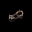 Двойное кольцо с фианитами из золота к04008 от ювелирного магазина Оникс - 3