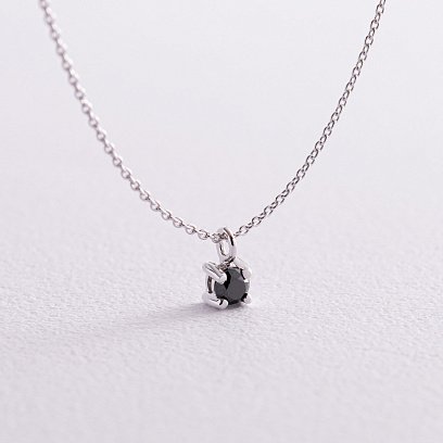 Золотое колье с черным бриллиантом колб0098y