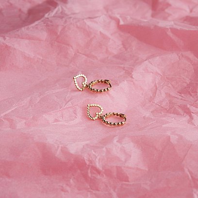 Сережки "Сердечки" в жовтому золоті с07103 №7