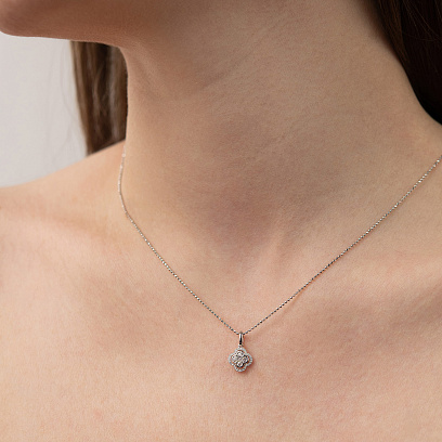 Золотая подвеска "Клевер" с бриллиантами пб0372lg №2