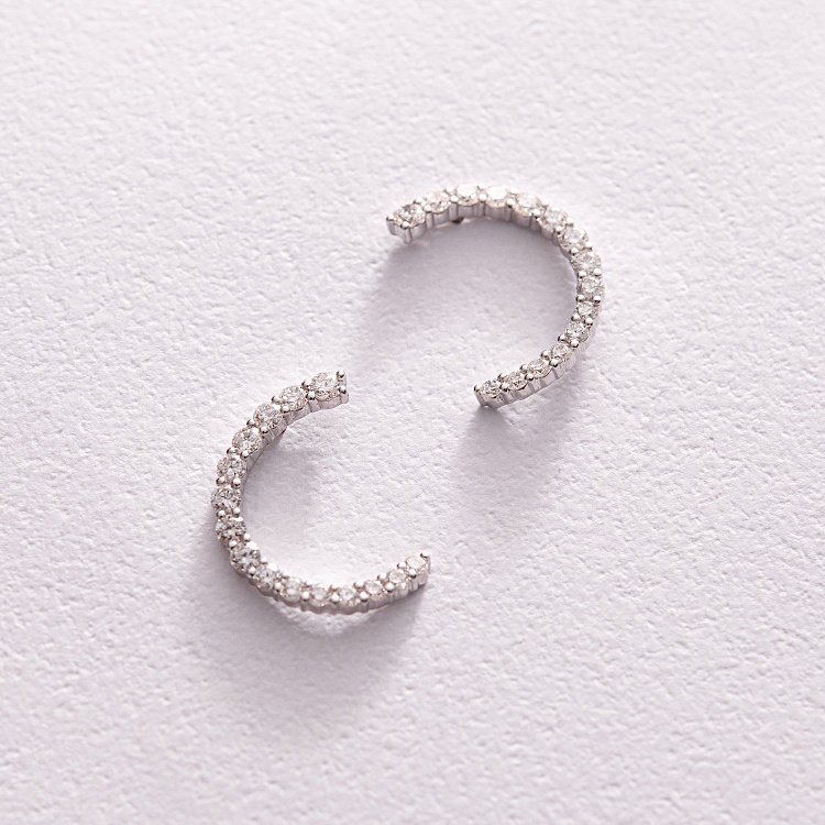 Золоті сережки - пусети "Лунниця" з діамантами сб0411cha від ювелірного магазину Онікс - 1