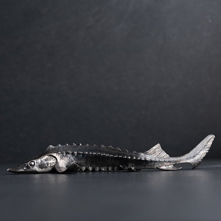 ﻿Срібна фігура "Осетер" ручної роботи 23107 від ювелірного магазину Онікс - 1