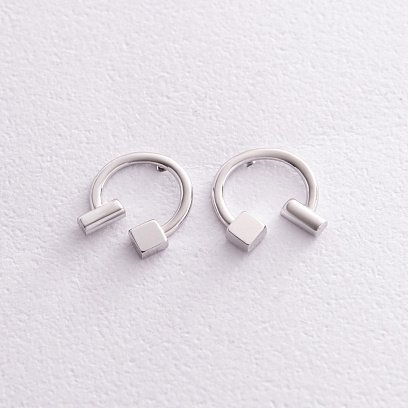 Сережки - пусети "Дарсі" у білому золоті с08317 №2