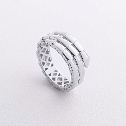 Кольцо "Змея" в белом золоте к08409