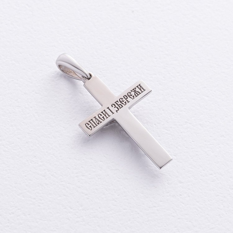 Золотий хрестик "Розп'яття. Спаси та Збережи" п03988 від ювелірного магазину Онікс - 2