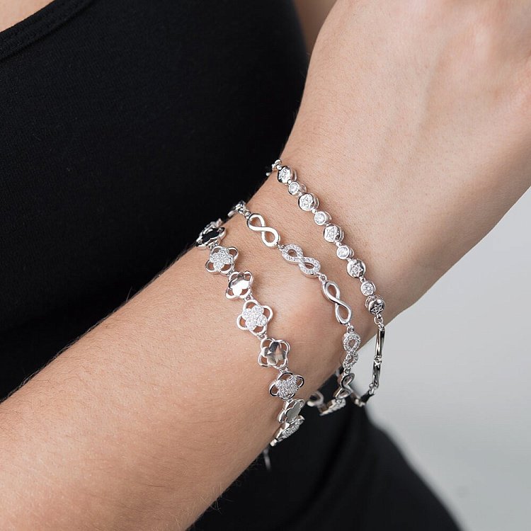 Срібний браслет з фіанітами 14901 від ювелірного магазину Онікс - 6