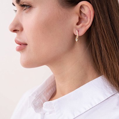 Золоті сережки на англійській застібці с07398 №2