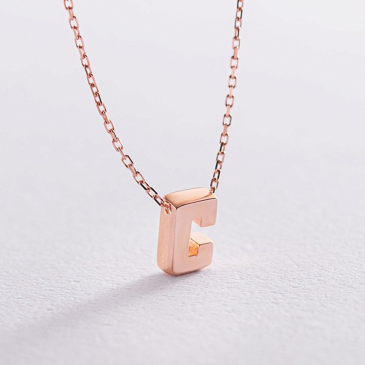 Колье с буквой "С" в красном золоте кол01256С от ювелирного магазина Оникс - 3