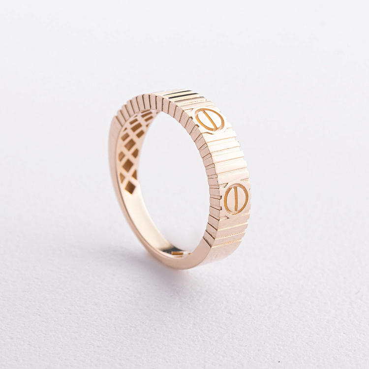 Кольцо "Love" в желтом золоте к08424 от ювелирного магазина Оникс