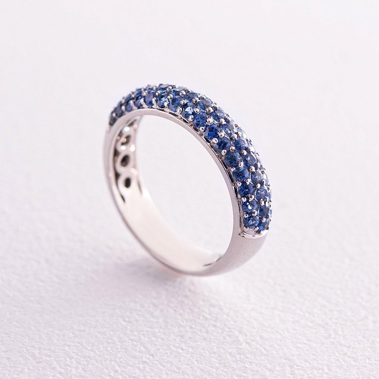 Золотое кольцо с сапфирами кб0446gl от ювелирного магазина Оникс