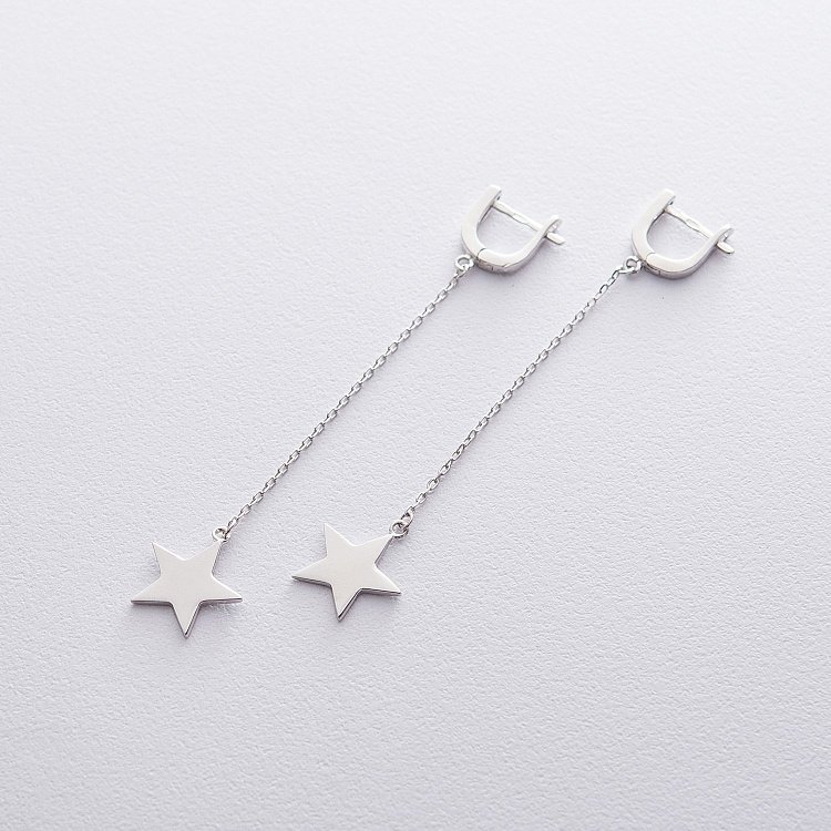 Срібні сережки "Зірочки" (родій) 122563 від ювелірного магазину Онікс