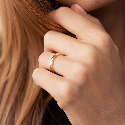 Кольцо "Грани" в красном золоте к07085 №4