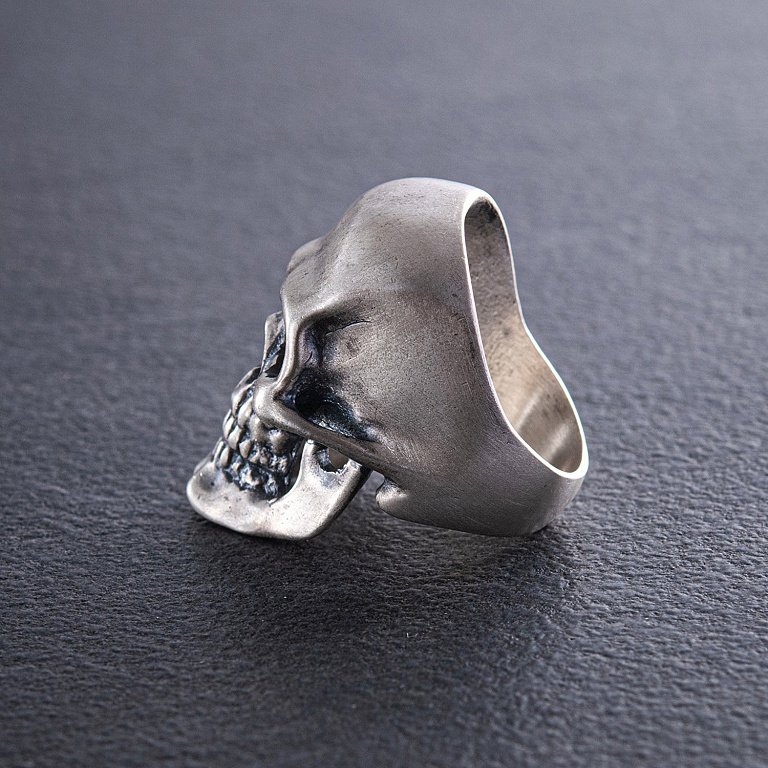 Перстень стальной белый с черепом – купить в СПб | Магазин бижутерии PARURE