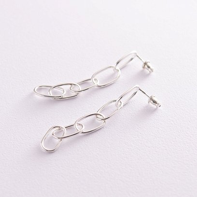 Срібні сережки "Свобода" 122847 №2