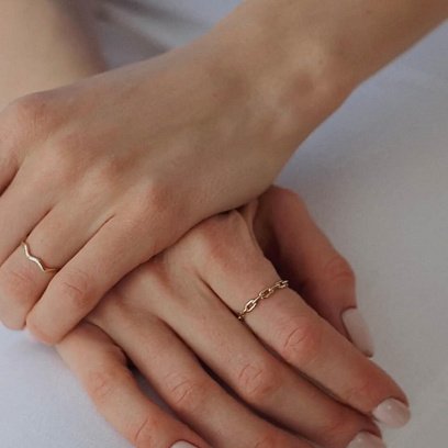 Кольцо "Цепочка" в  красном золоте к07120 №9