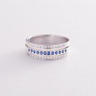 Золотое кольцо с синими сапфирами и бриллиантами к409 от ювелирного магазина Оникс