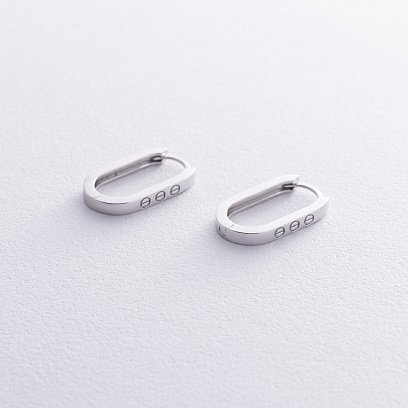 Серьги "Love" в белом золоте с08607 №4