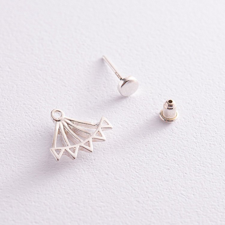 Серьги - джекеты "Фрида" в серебре 123236 от ювелирного магазина Оникс - 4