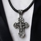 Мужской православный крест "Распятие. Спаси и Сохрани" из эбенового дерева и серебра 624 от ювелирного магазина Оникс - 7