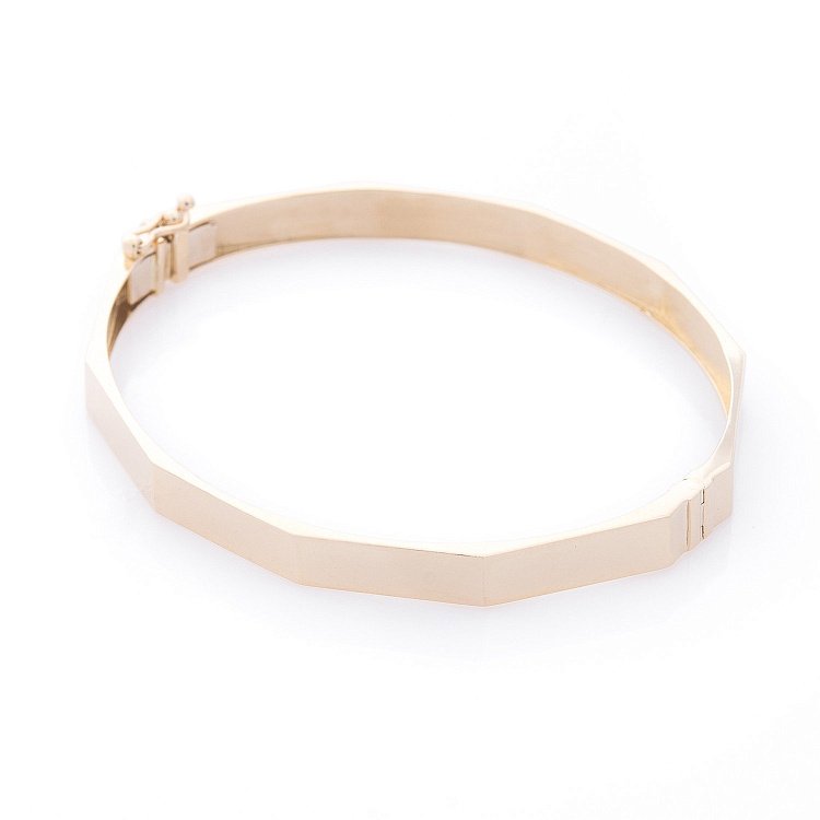 Жесткий золотой браслет б04131 от ювелирного магазина Оникс