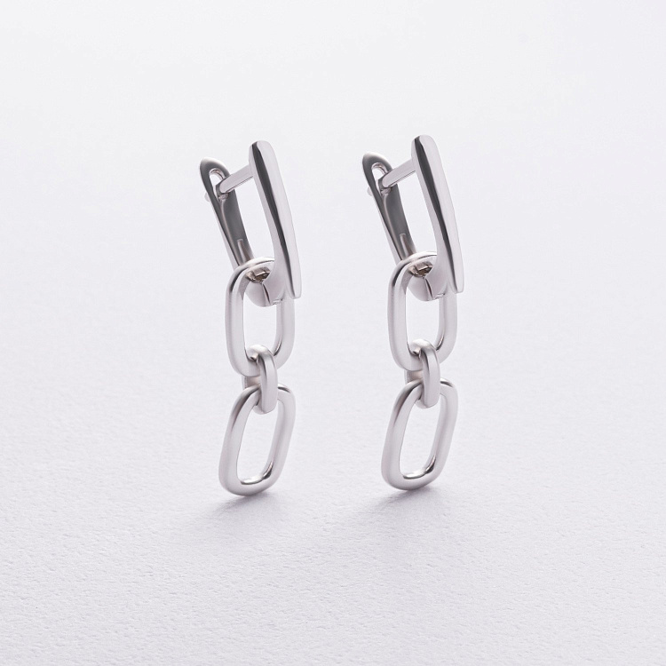 Серебряные серьги "Цепочка" 123441 от ювелирного магазина Оникс - 1