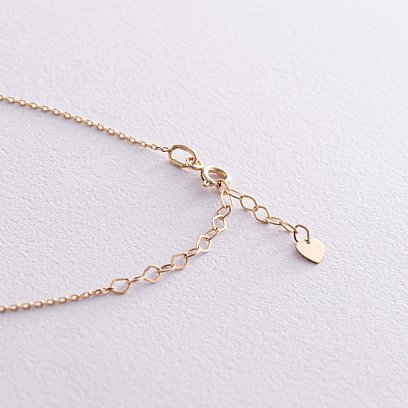 Колье с крестиком в желтом золоте кол02355 №7