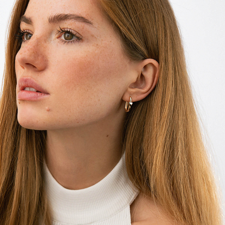 Сережки "Сердечки" у жовтому золоті с09164 від ювелірного магазину Онікс - 4