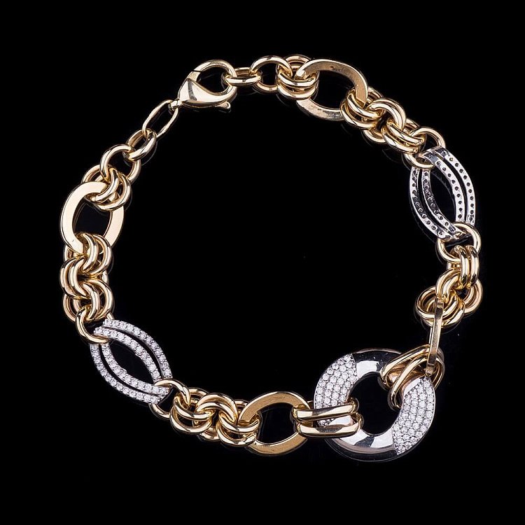 Жіночий браслет з фіанітами б01700 від ювелірного магазину Онікс