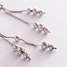 Серебряные серьги "Шарики" на цепочке 123151 от ювелирного магазина Оникс - 2