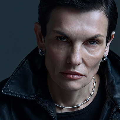 Сережки - кільця "Pauline" в білому золоті с09494 №2