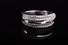 Срібний перстень з фіанітами (родій) 111274 от ювелирного магазина Оникс - 1