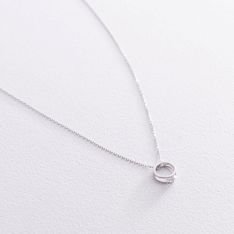 Кольє "Амелія" в білому золоті (фіаніт) кол01903 від ювелірного магазину Онікс - 5