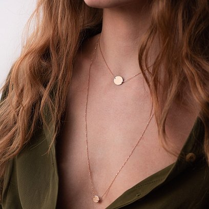 Двойное золотое колье "Монетки" 860348