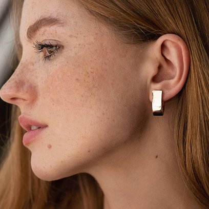 Серьги "Безупречность" в красном золоте с08540 №2