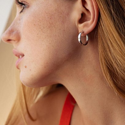 Серьги - кольца в серебре 7086 №5