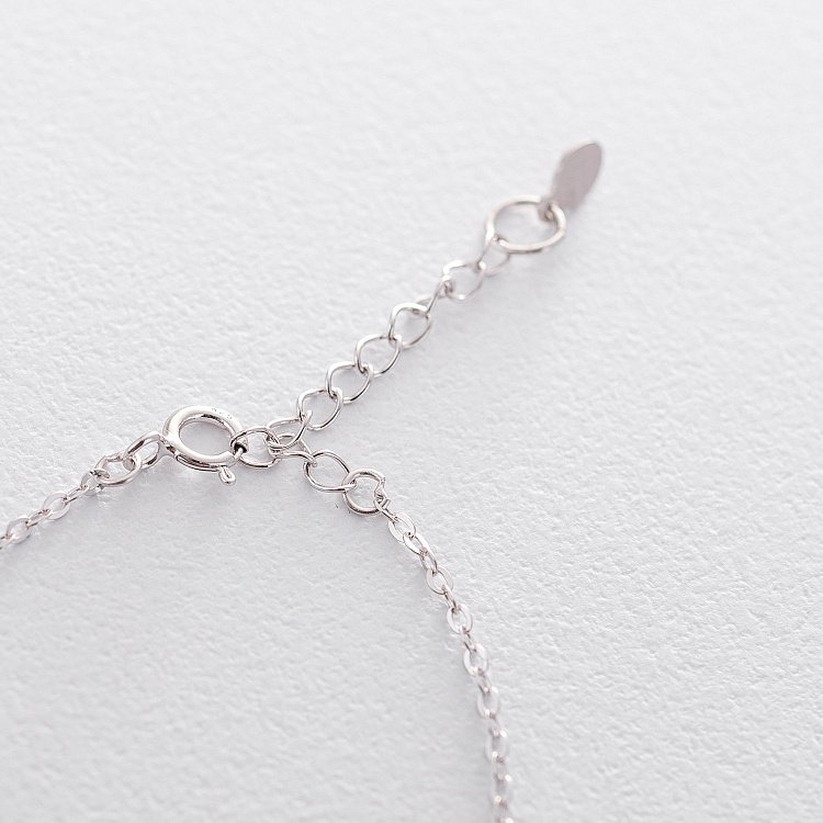 Срібний браслет "Конюшина" (фіаніт) 141372 від ювелірного магазину Онікс - 1