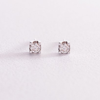 Золоті сережки - пусети (діаманти) сб0132vi