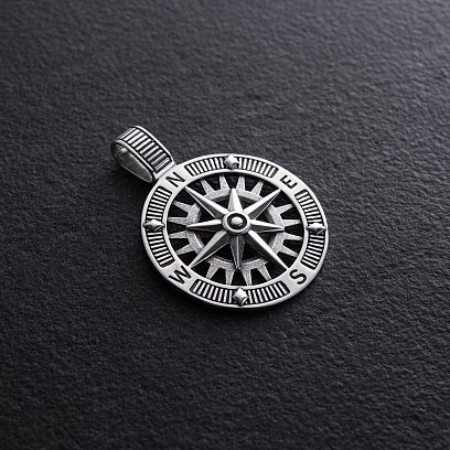Серебряный кулон "Роза ветров" 7330