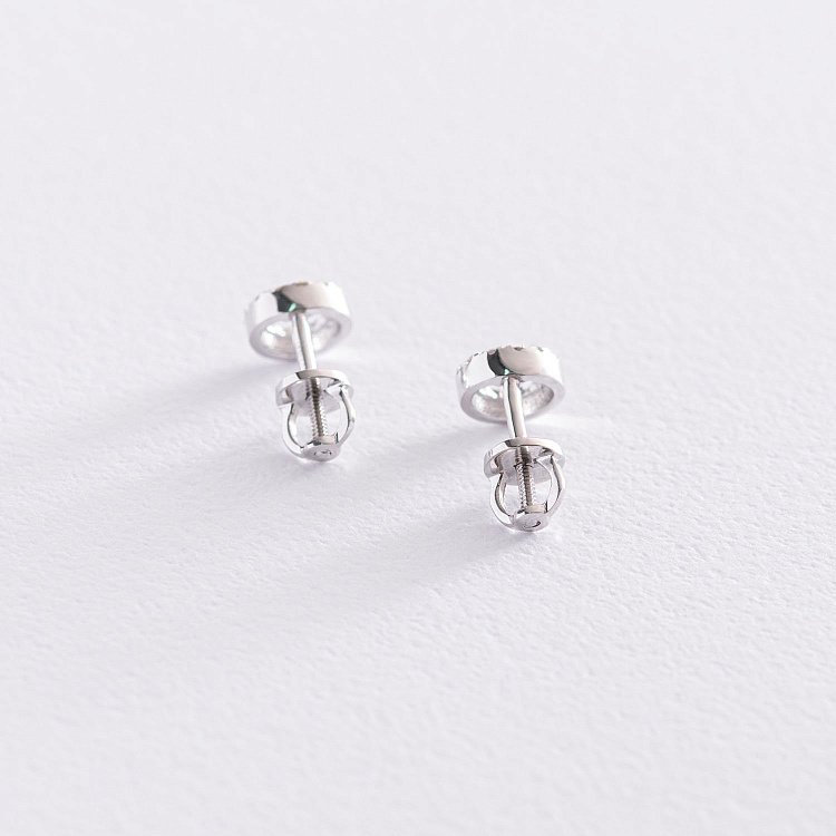 Золоті сережки "Маленький круговорот" з діамантами 102-10055 від ювелірного магазину Онікс - 3