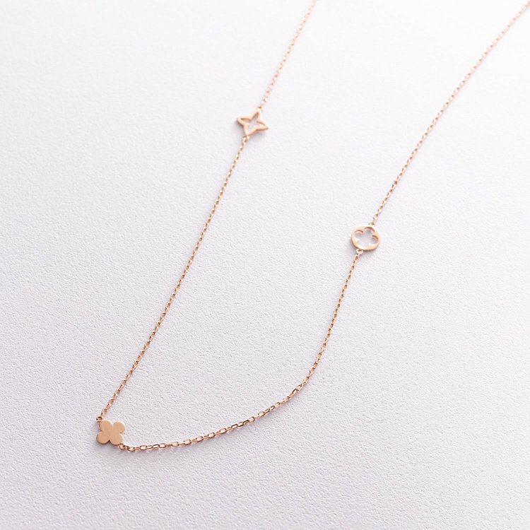 Колье "Клевер" в красном золоте кол01780 от ювелирного магазина Оникс