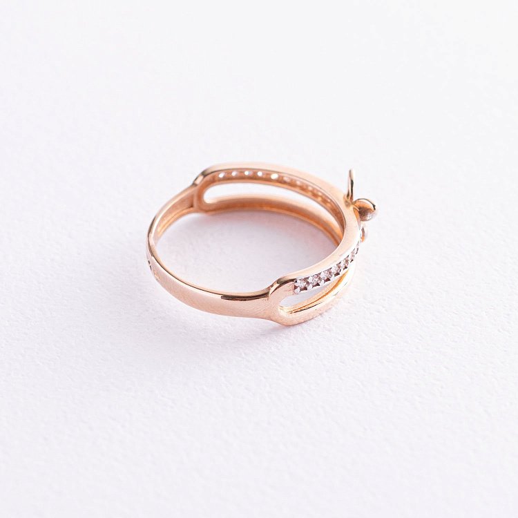 Золотое кольцо с бабочкой (фианиты) к05210 от ювелирного магазина Оникс - 2