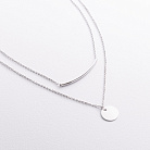 Двойное серебряное колье "Монетка" 908-01104 от ювелирного магазина Оникс - 1