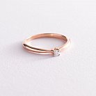 Помолвочное золотое кольцо с бриллиантом и сапфиром 101-10035 от ювелирного магазина Оникс