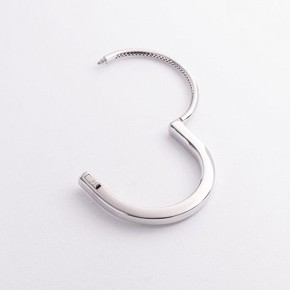 Жесткий браслет Lock в белом золоте б05716 №3